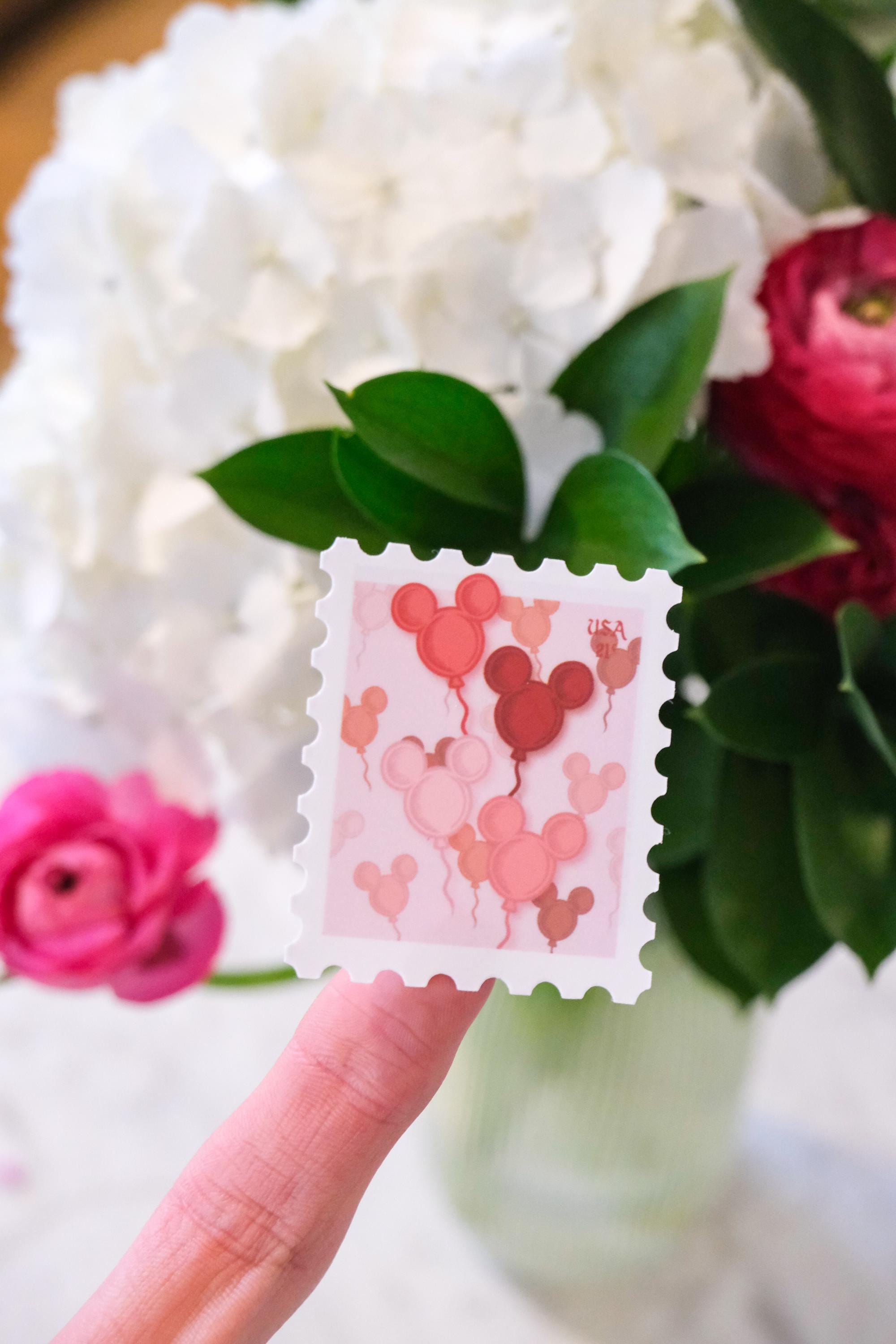 Mickey Balloon Valentine's Stamp Sticker