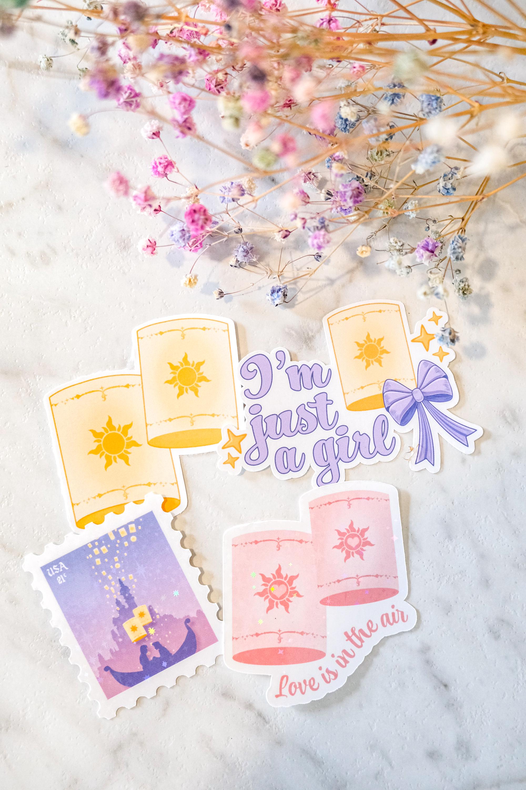 Love Is in the Air Tangled Lantern Valentines Sticker