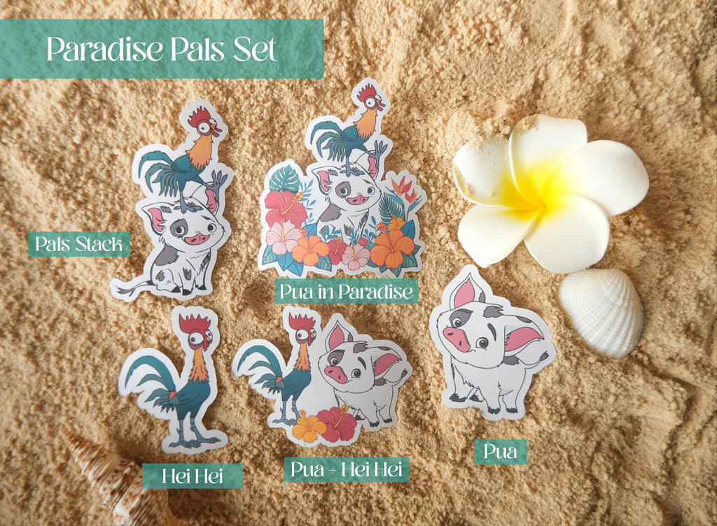 Pua + Hei Hei Tropical Stickers