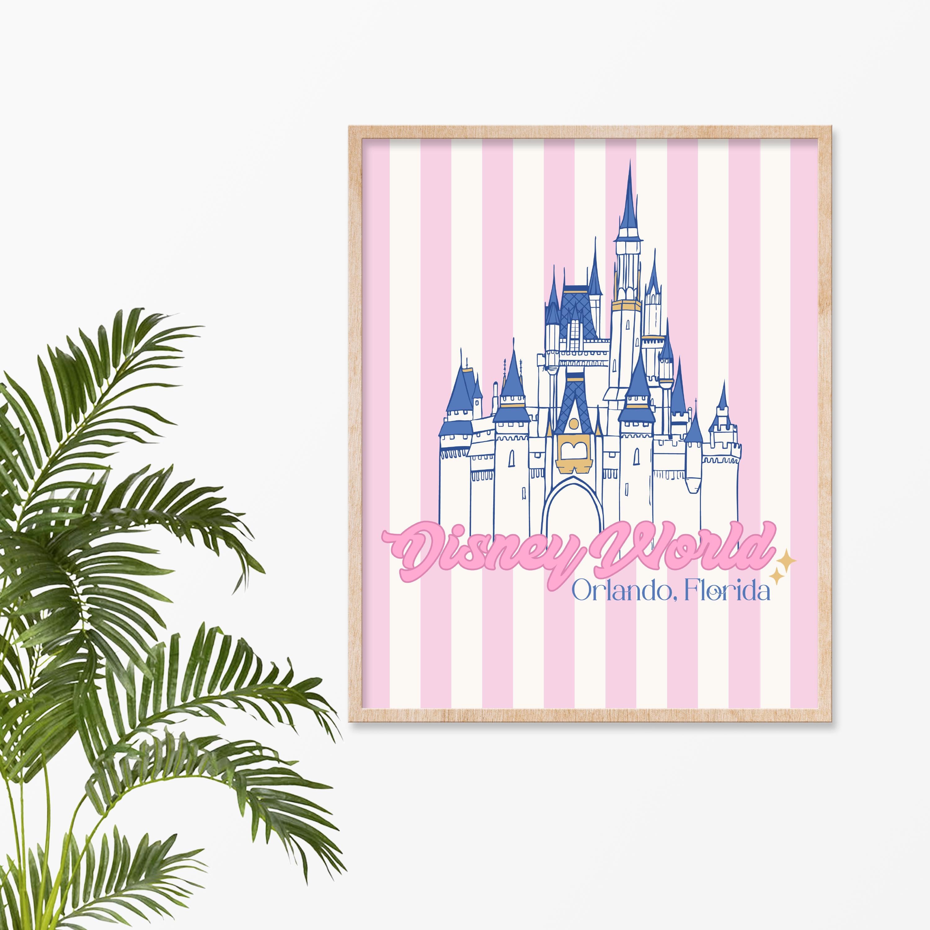 Dreamy Pink Cinderella Castle, Digital Print