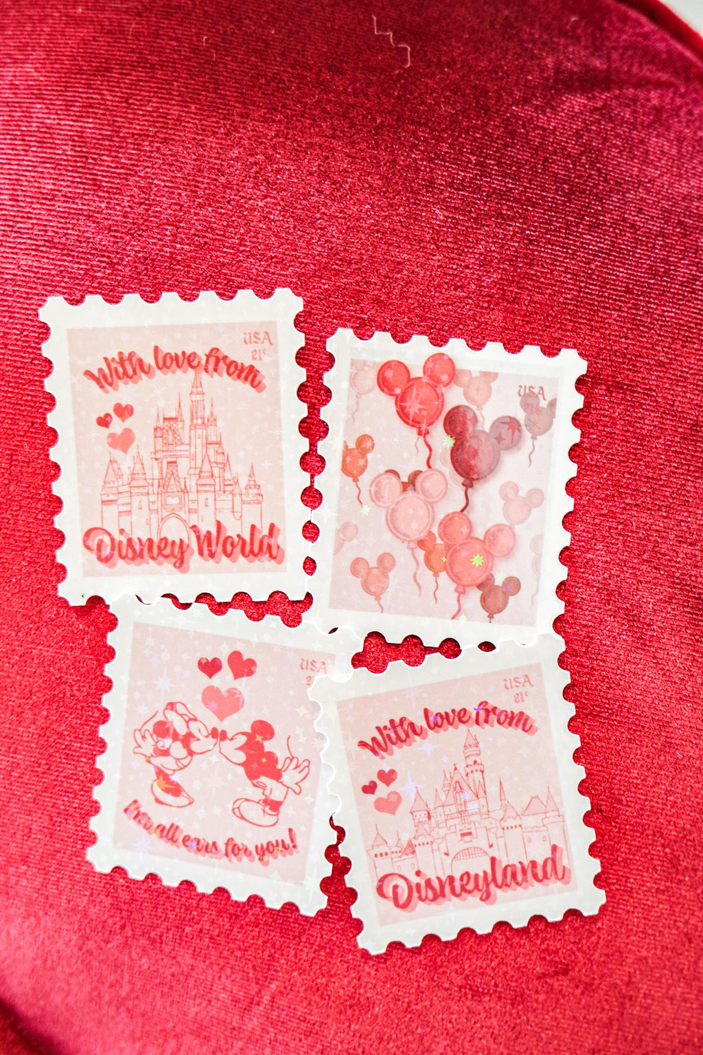 Mickey Balloon Valentine's Stamp Sticker