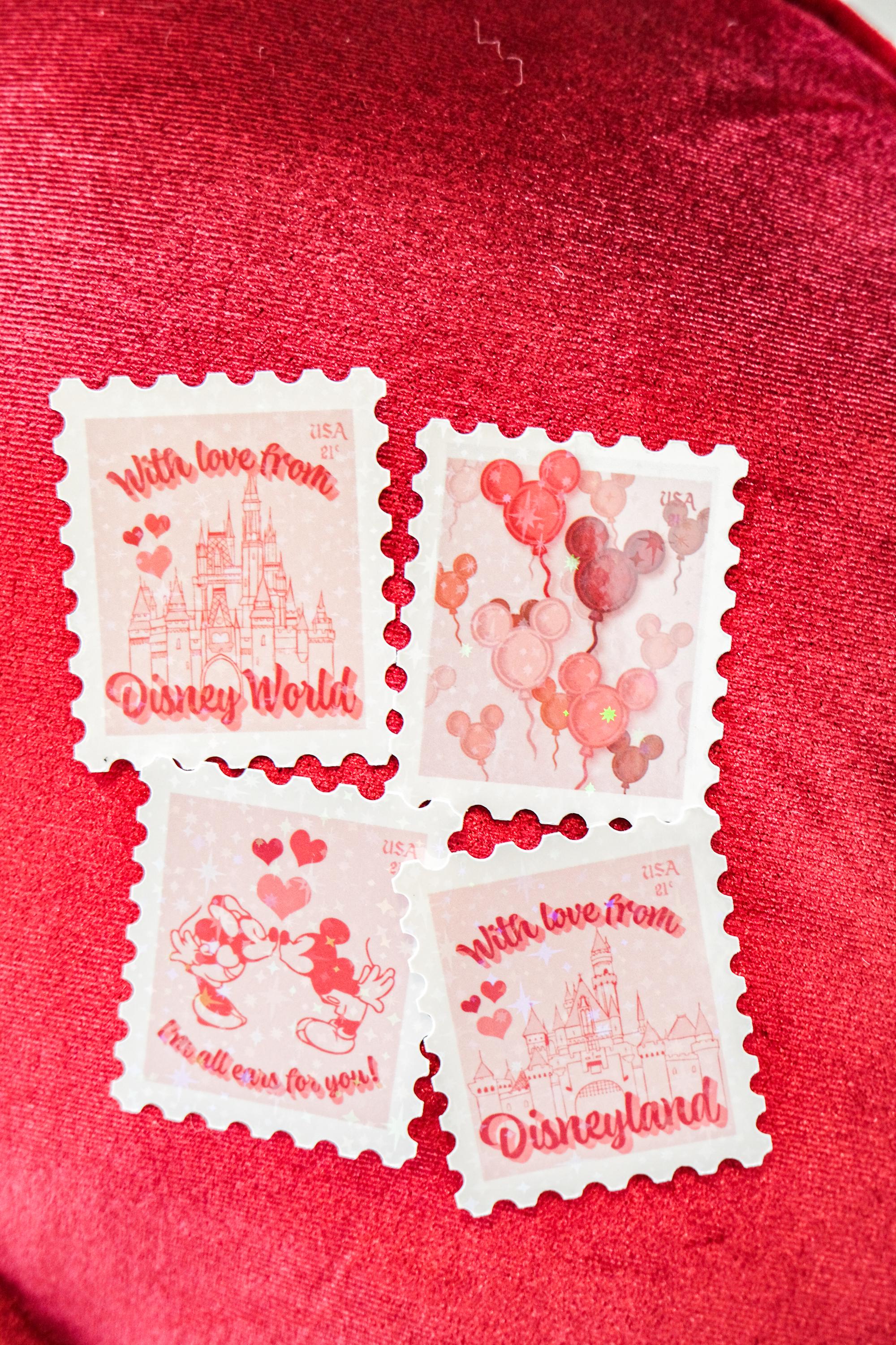 Mickey Balloon Valentine's Stamp Sticker