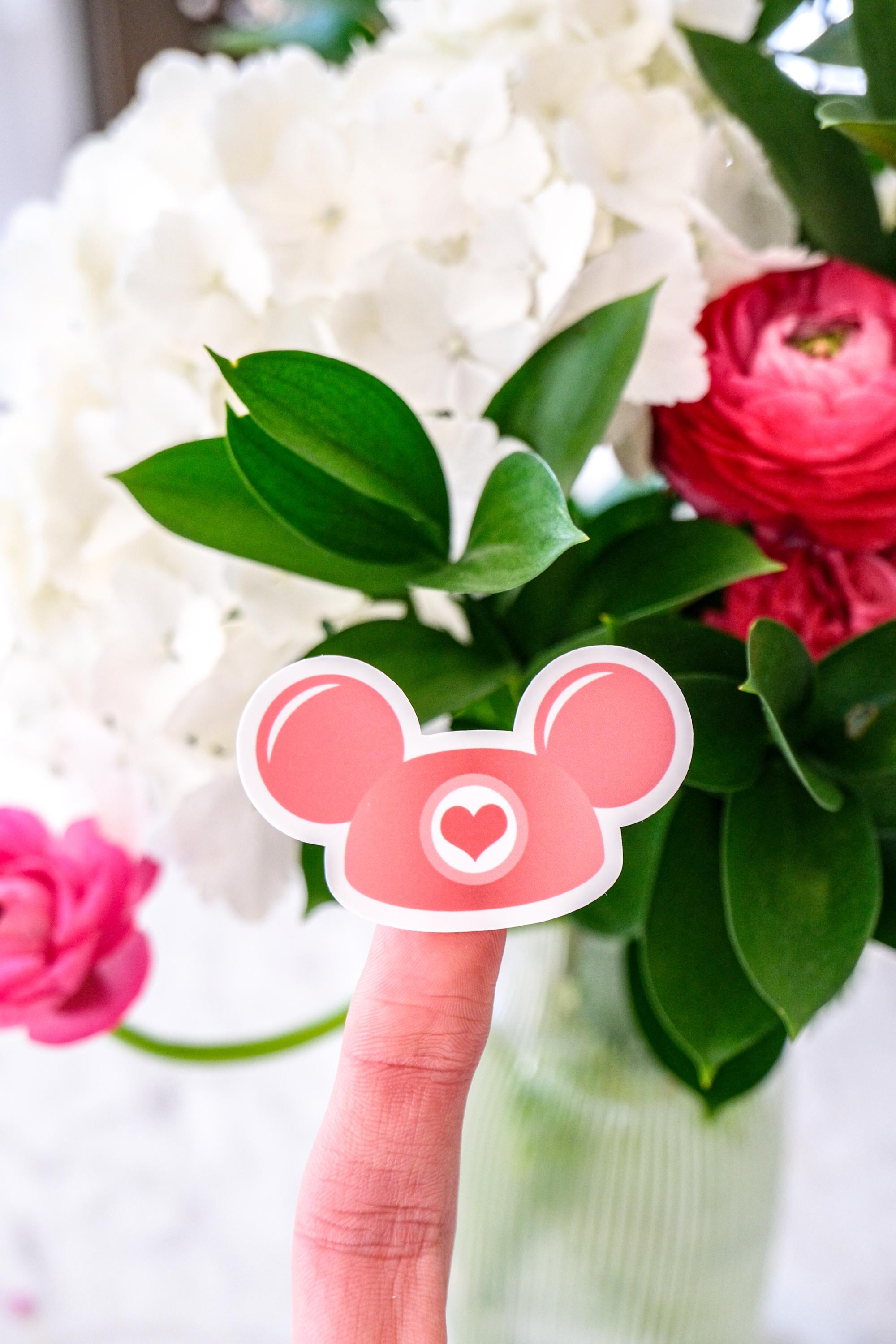 Mickey Ear Love Hat Valentine's Sticker