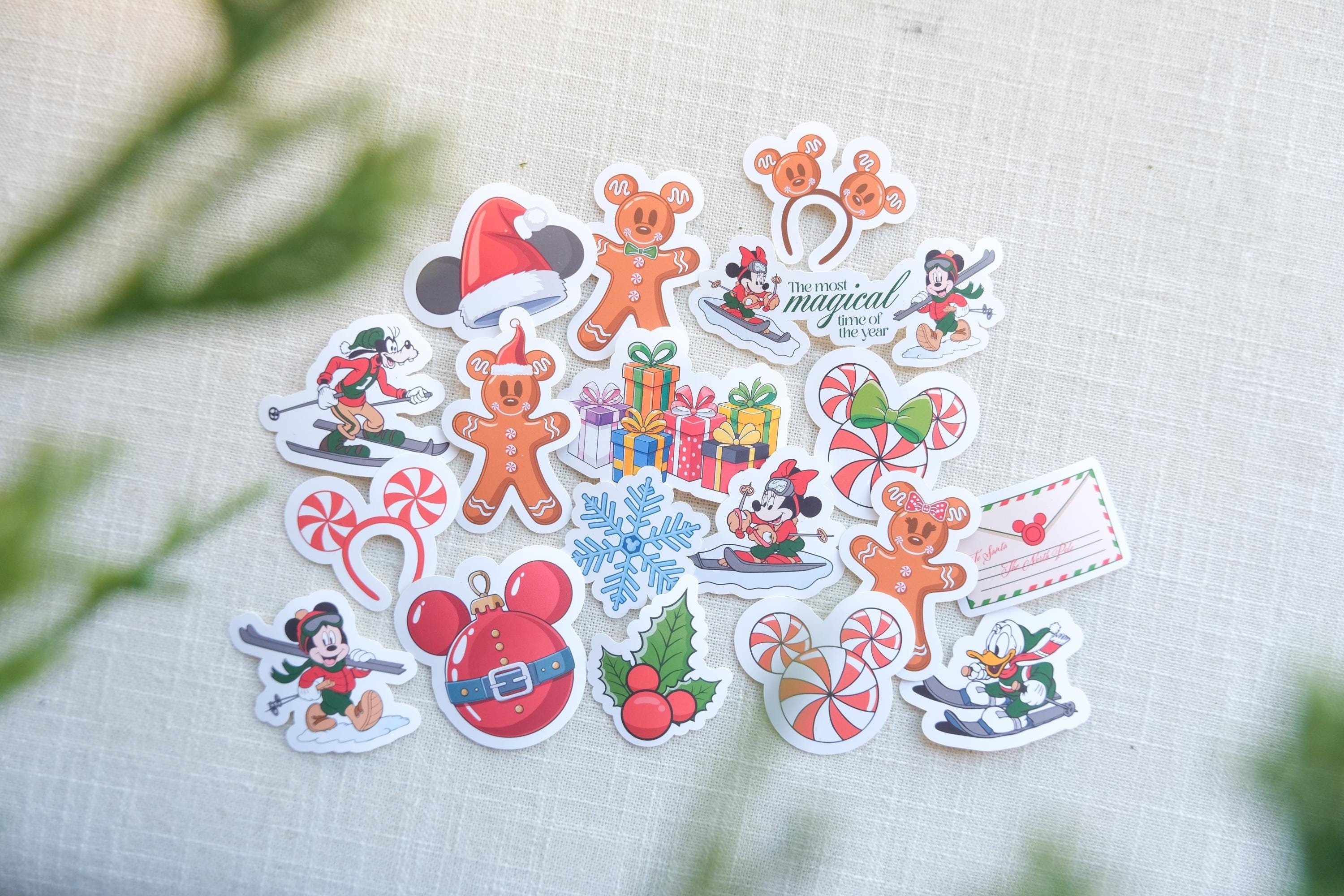 Santa Mickey Ornament Sticker