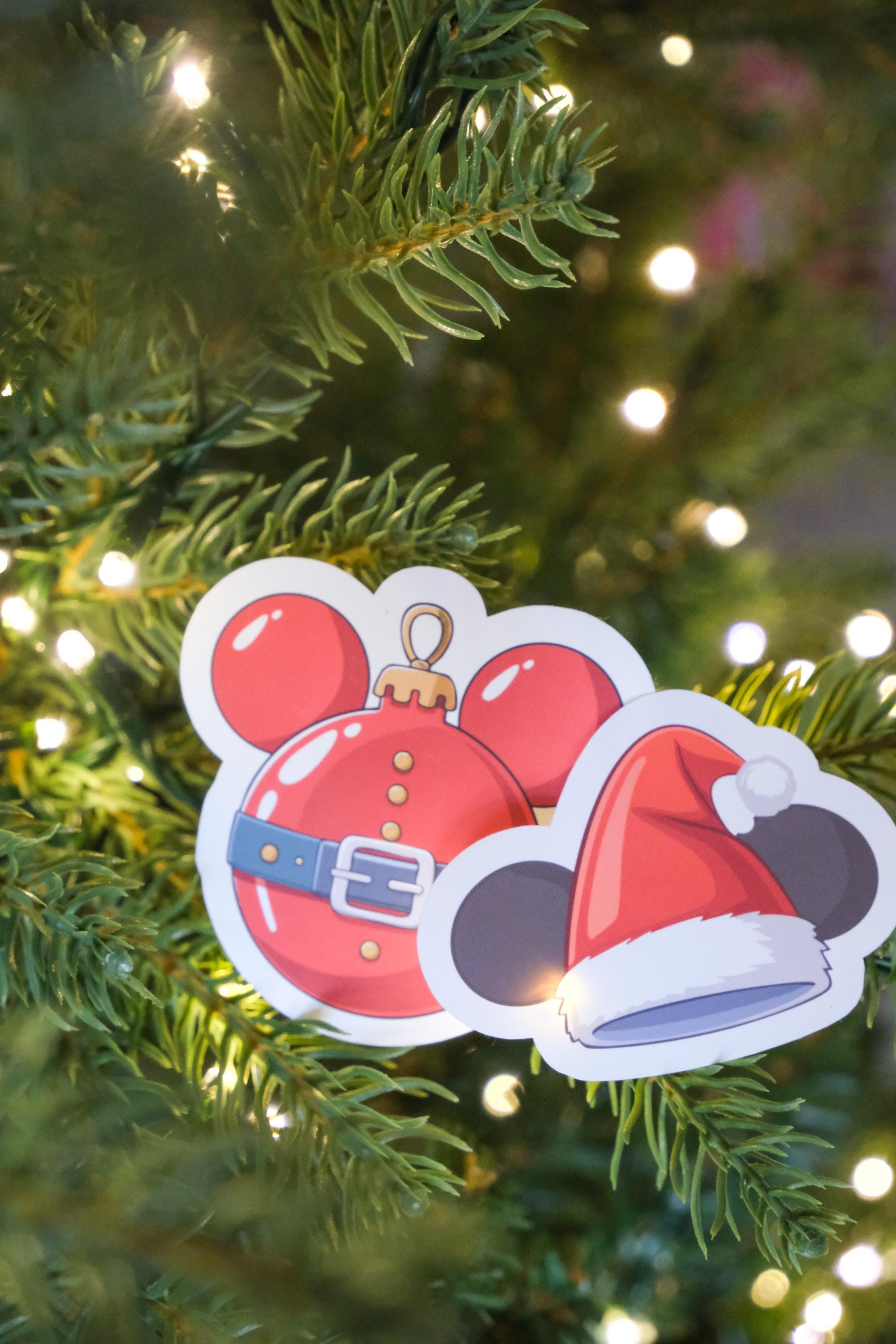 Santa Mickey Ears Sticker
