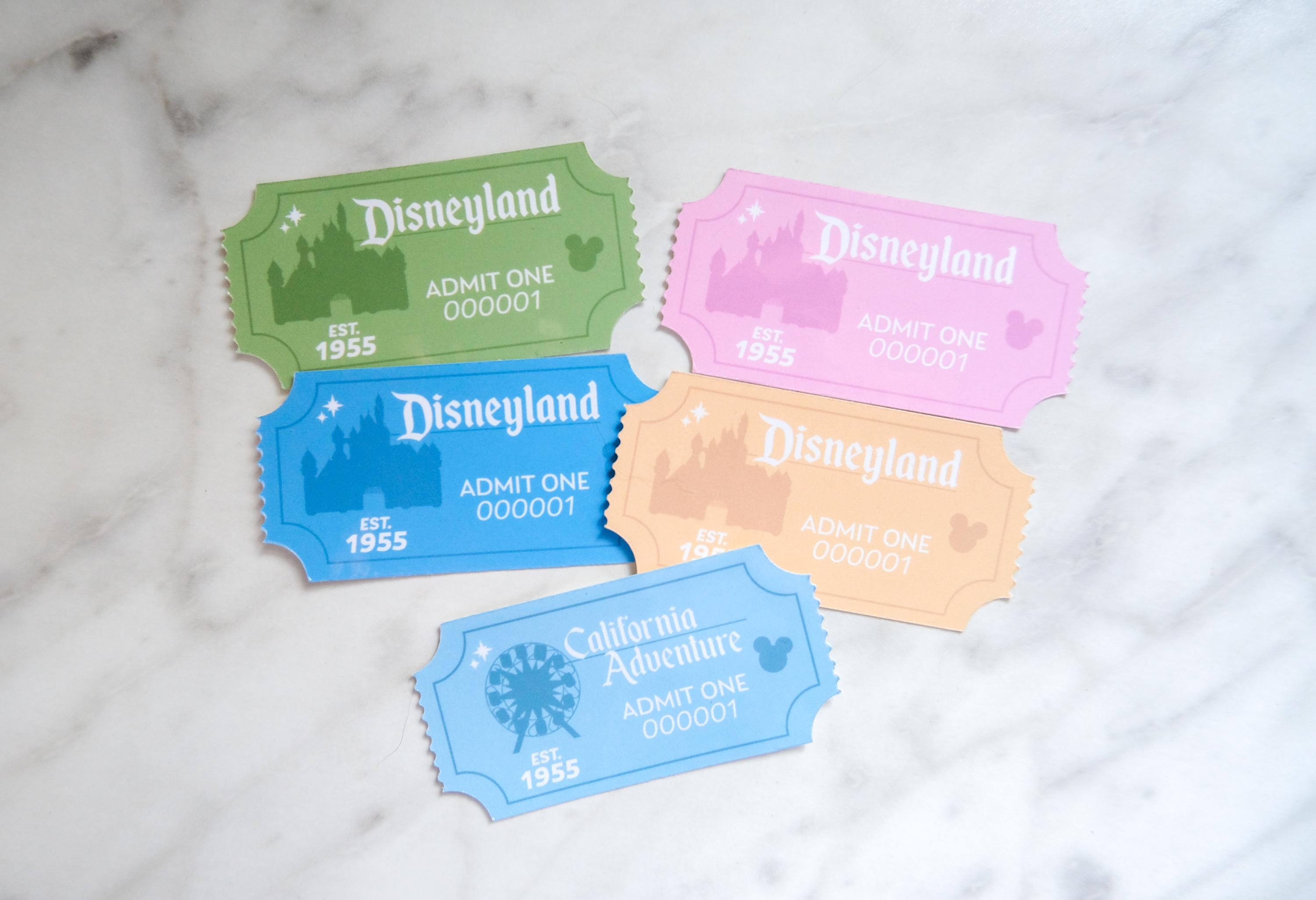 Disneyland Park Ticket Stickers