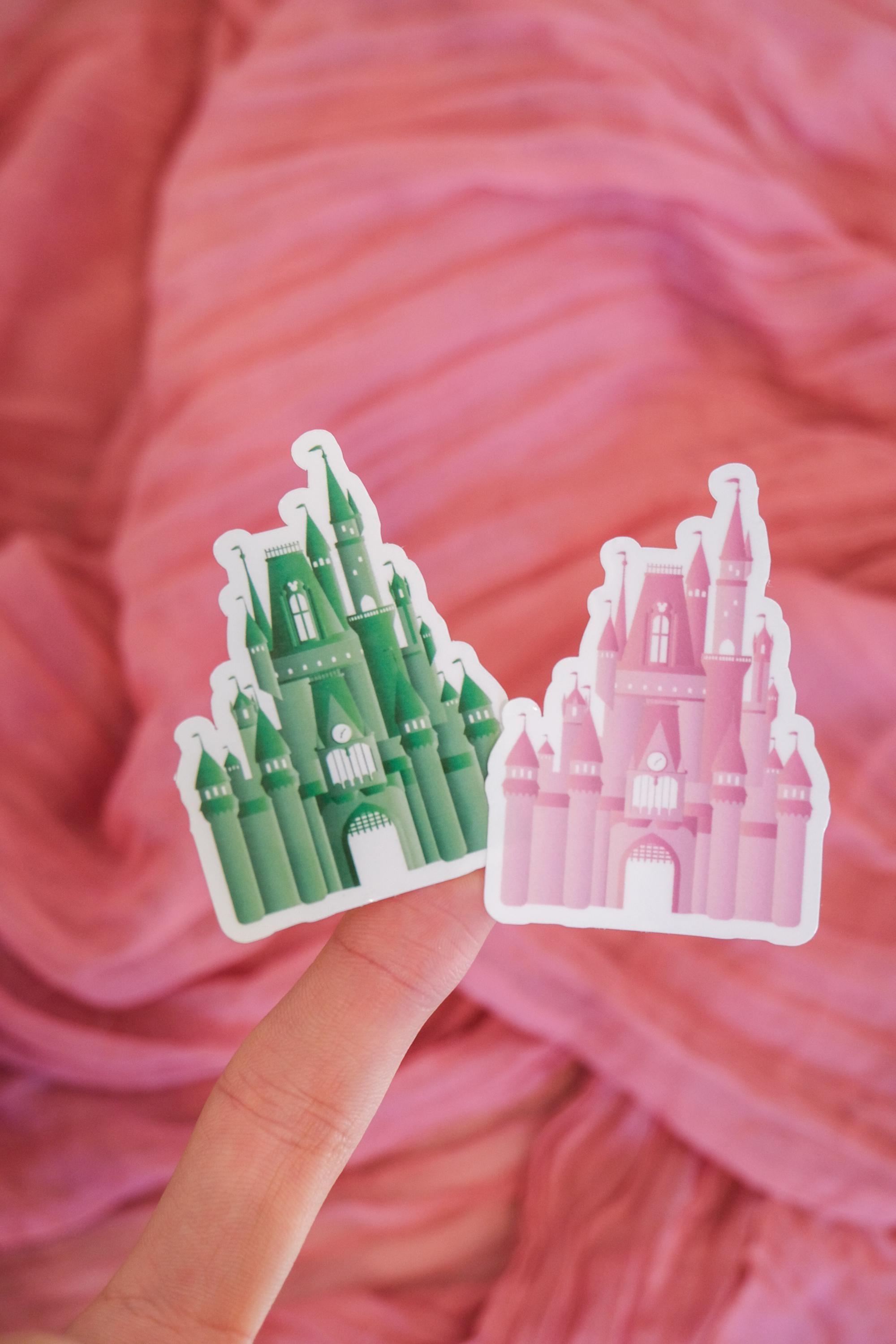 Emerald + Pink Crystal Castle Stickers