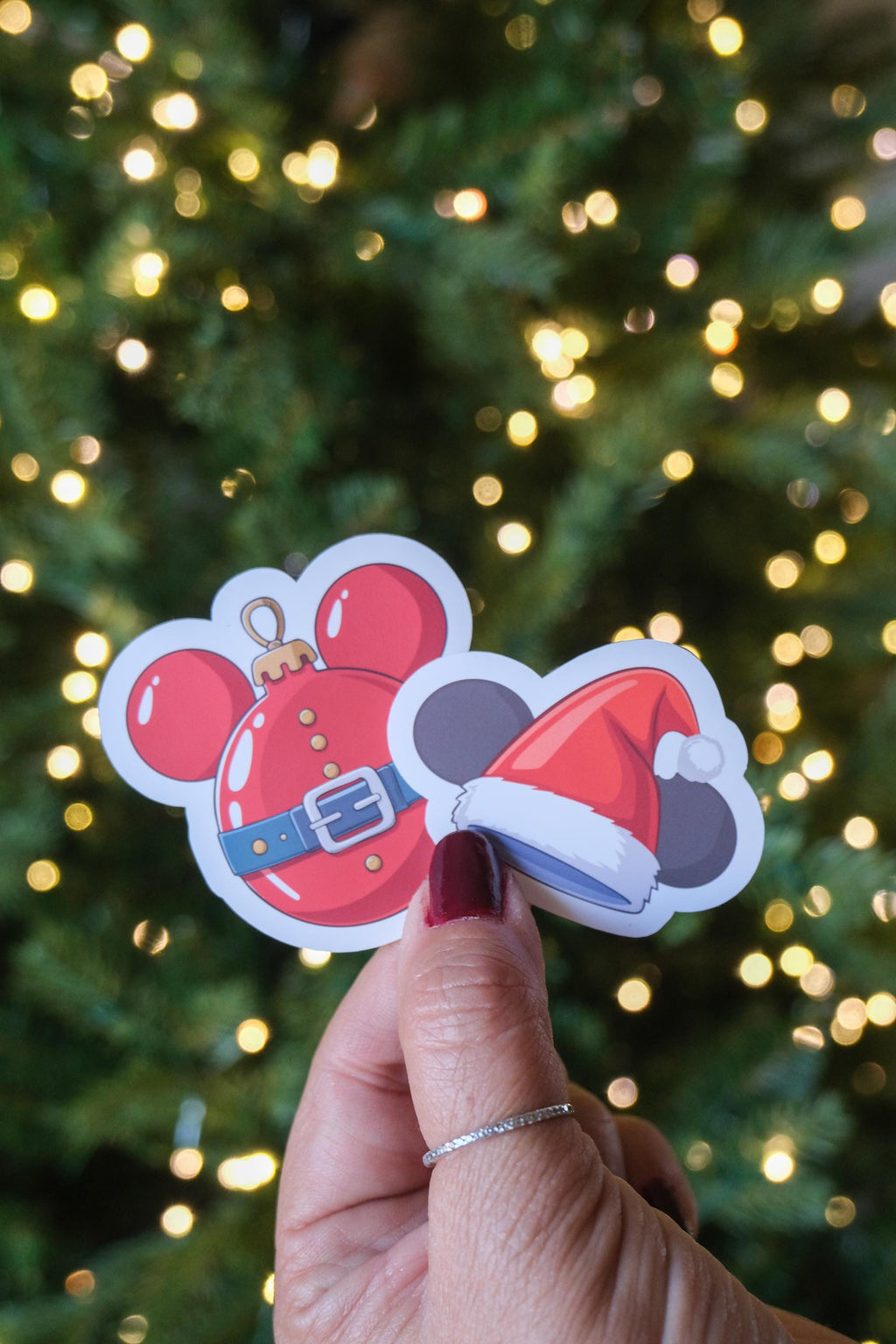Santa Mickey Ornament Sticker