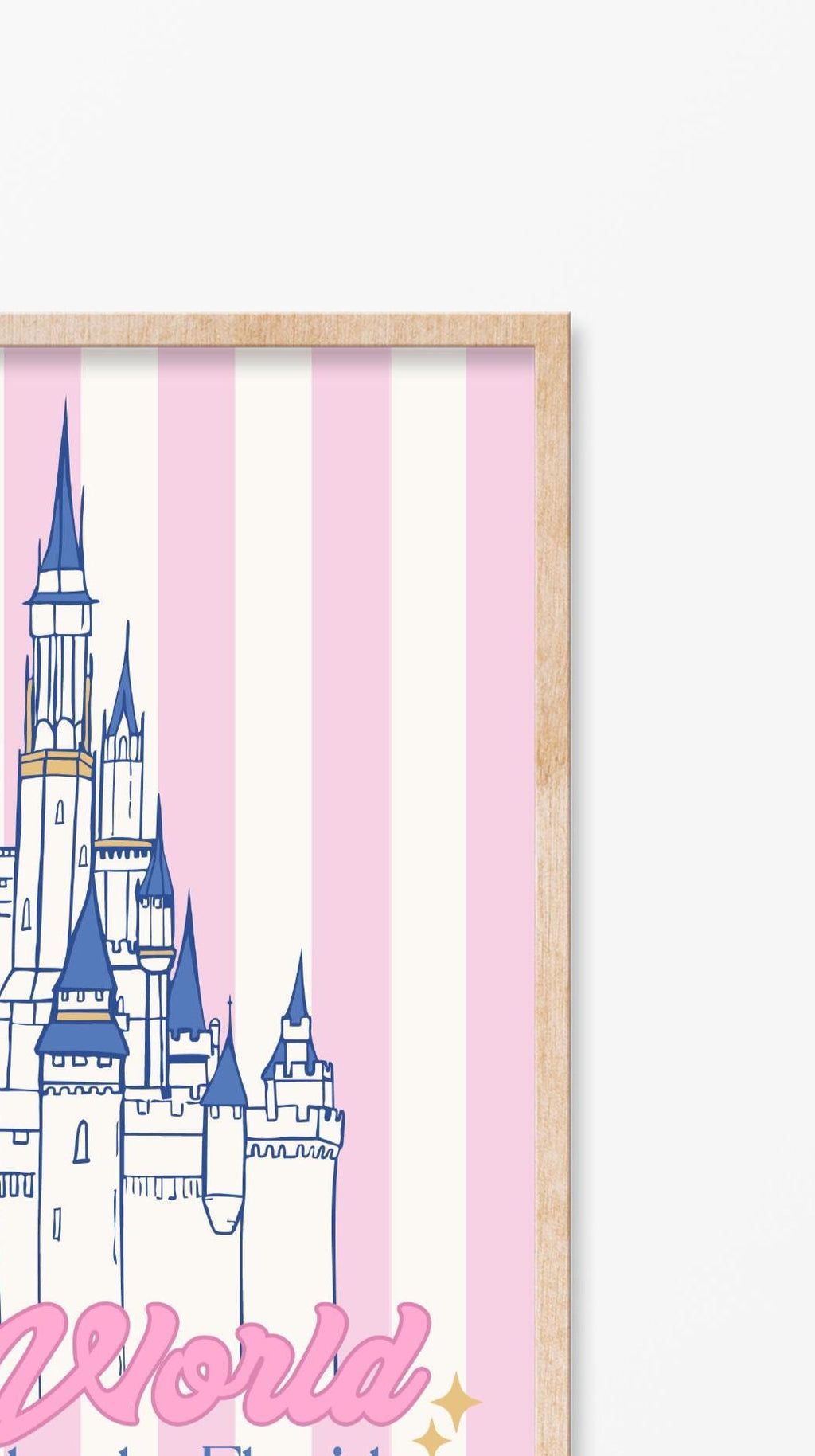 Dreamy Pink Cinderella Castle, Digital Print