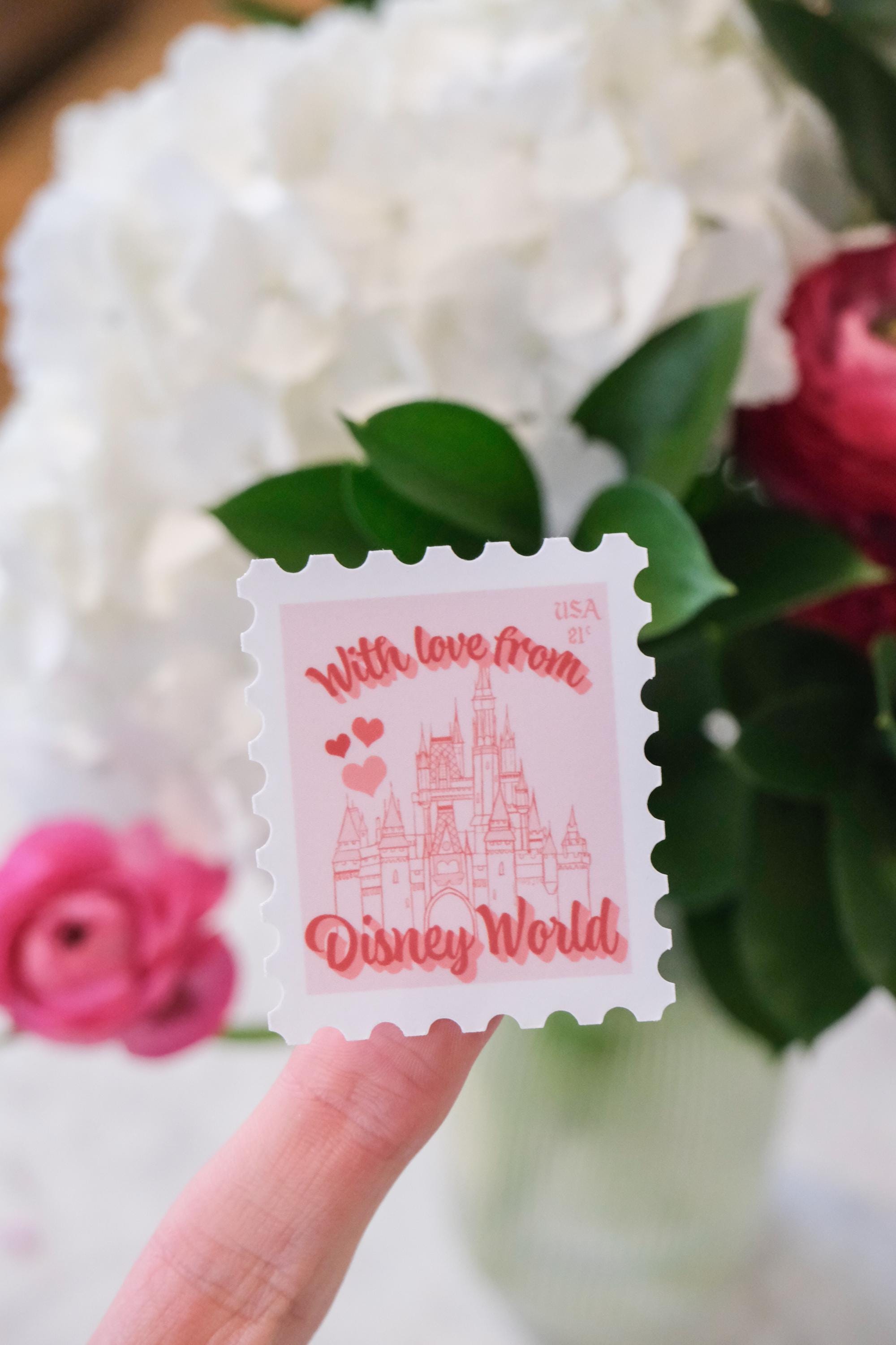 With Love From Disney World Valentine's Stamp Sticker