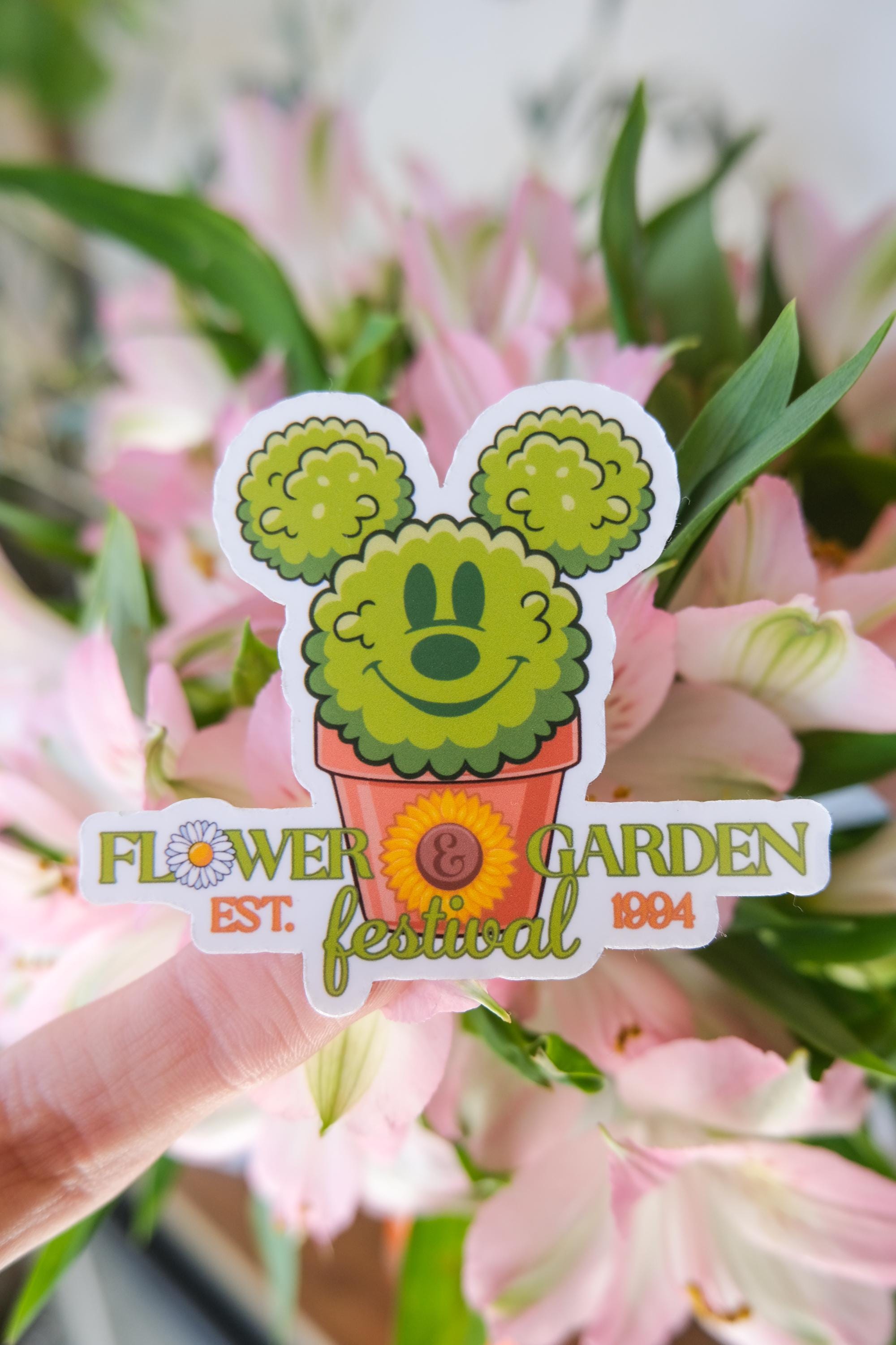 Mickey Flower & Garden Topiary Sticker