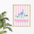 Dreamy Pink Sleeping Beauty Castle, Digital Print