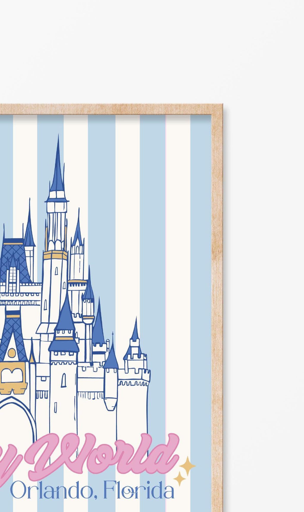 Dreamy Blue Cinderella Castle, Digital Print
