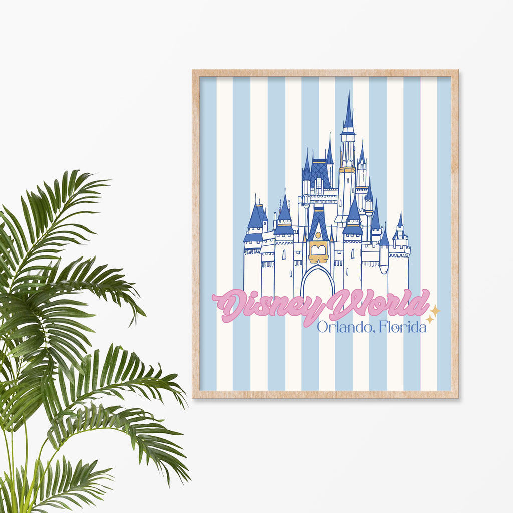 Dreamy Blue Cinderella Castle, Digital Print