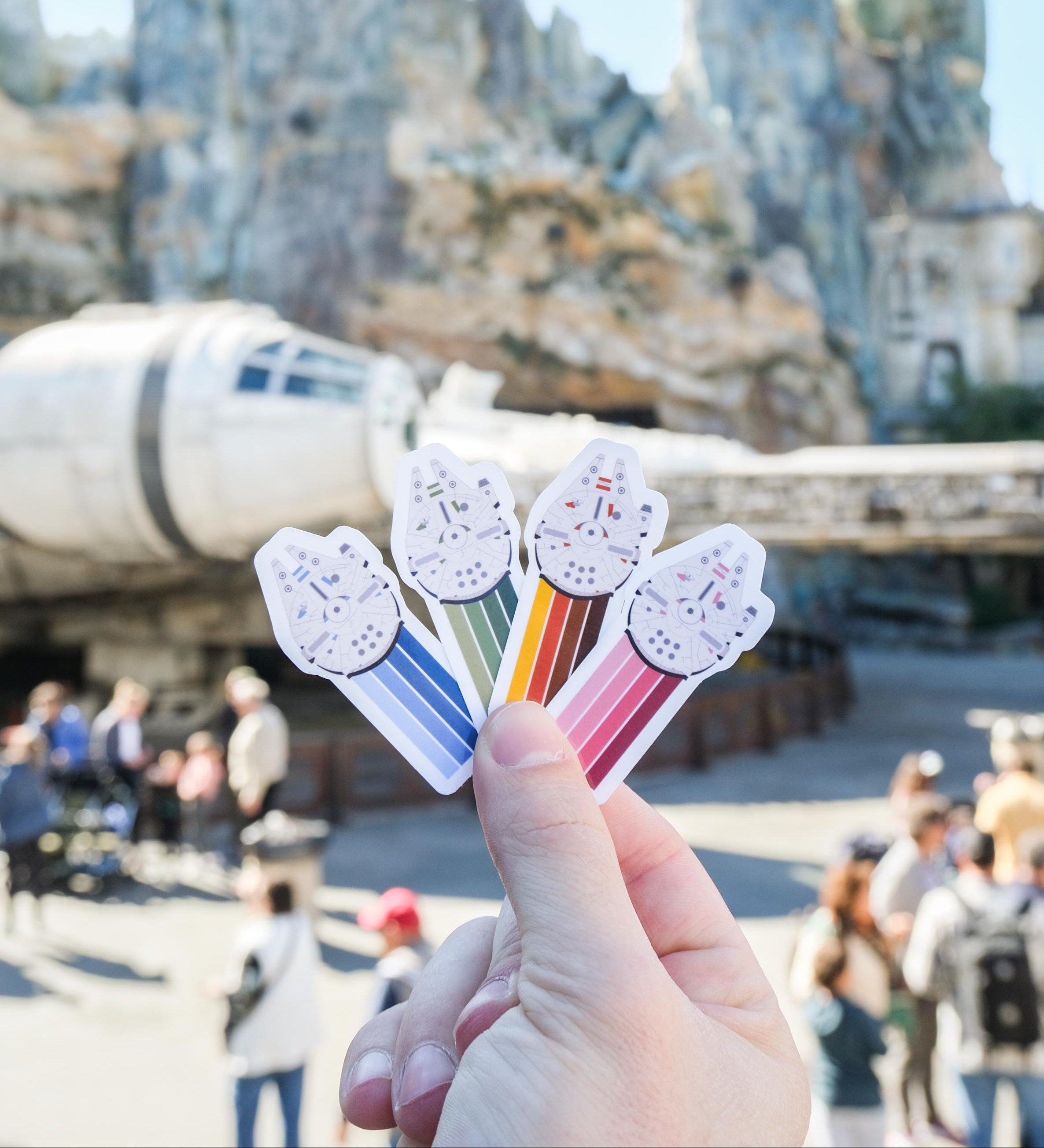 Star Wars Striped Millennium Falcon Stickers