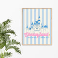 Dreamy Blue Sleeping Beauty Castle, Digital Print