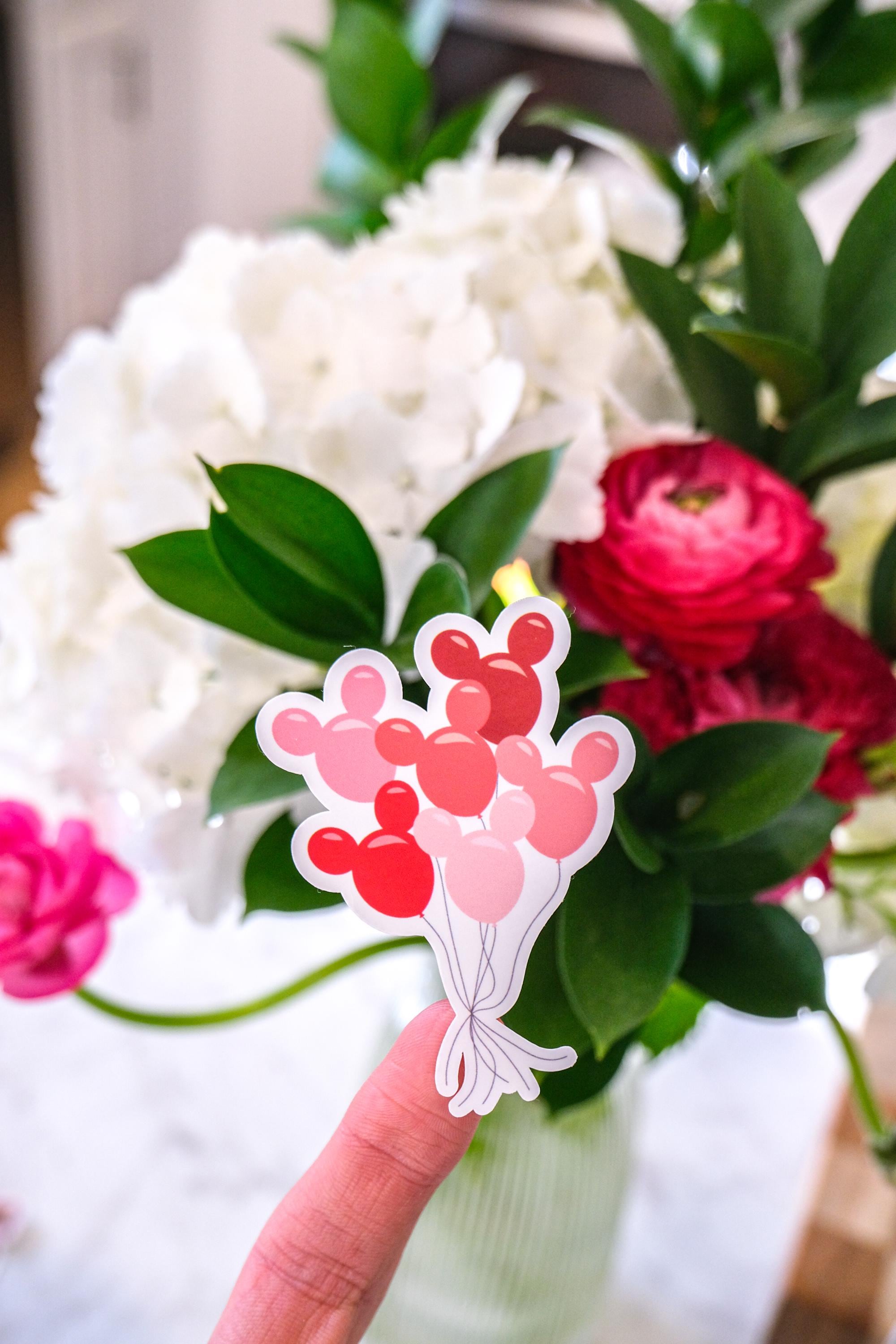 Valentine's Mickey Balloon Bouquet Sticker