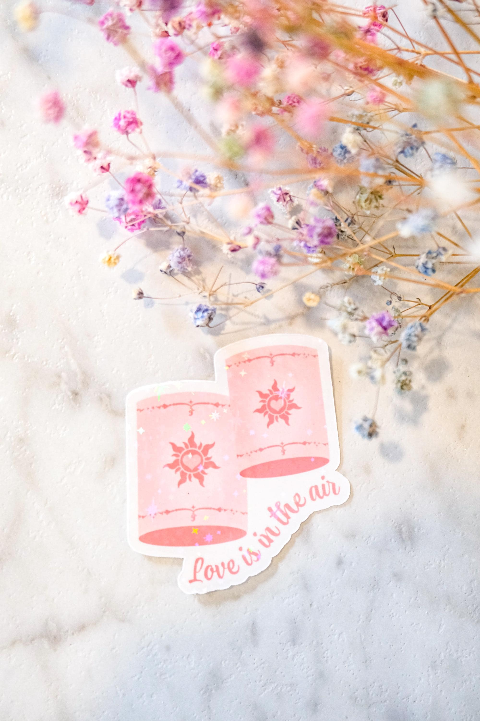 Love Is in the Air Tangled Lantern Valentines Sticker