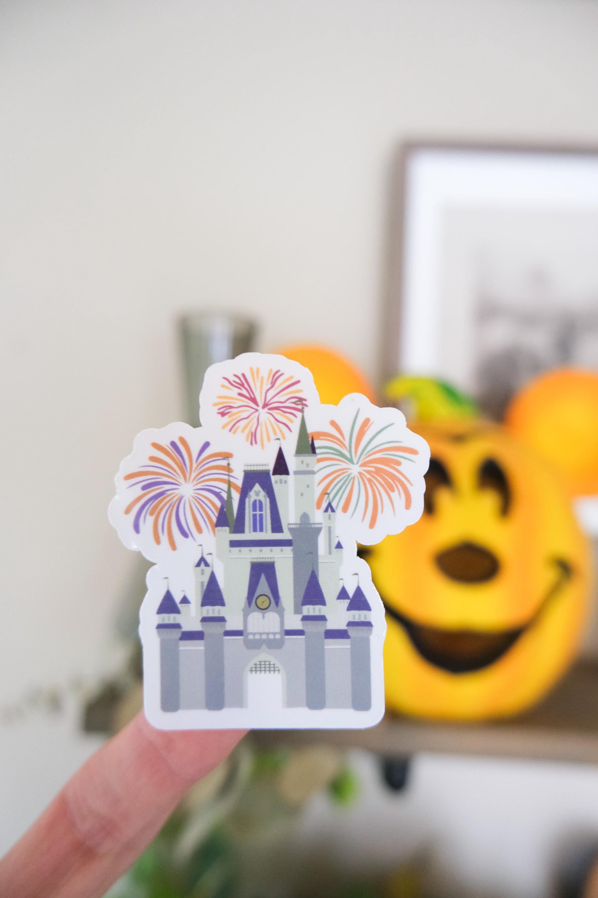 Haunted Castle with Fireworks Sticker
