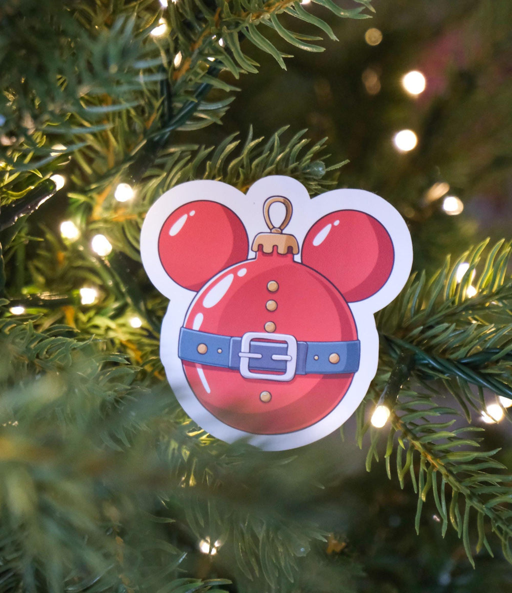 Santa Mickey Ornament Sticker