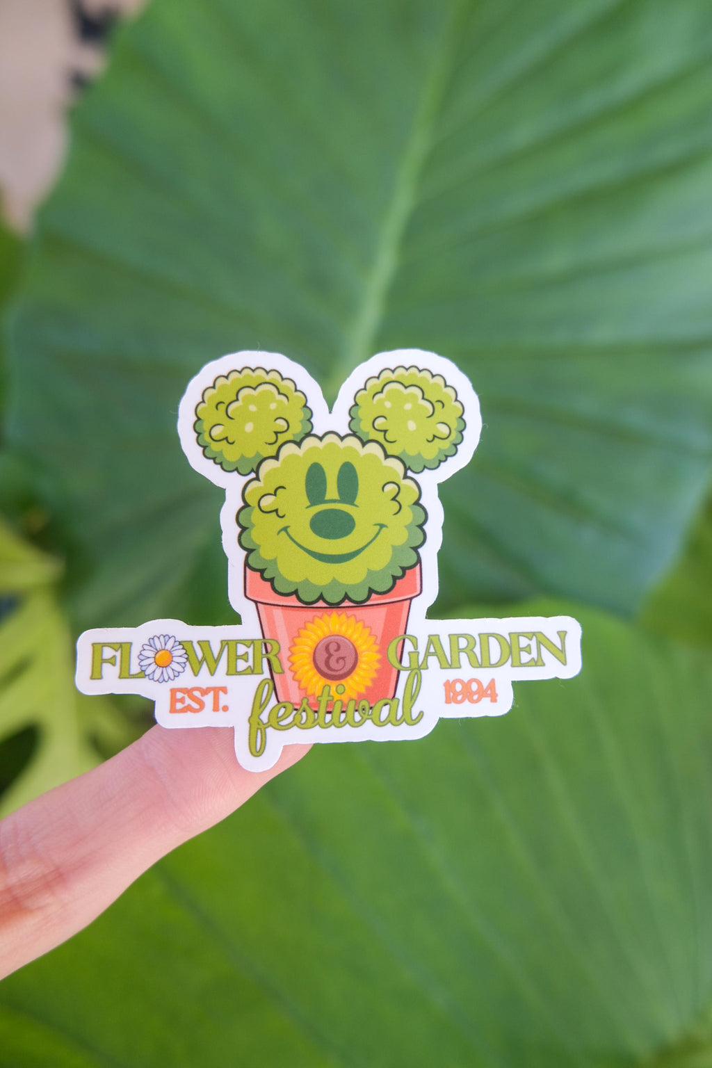 Mickey Flower & Garden Topiary Sticker