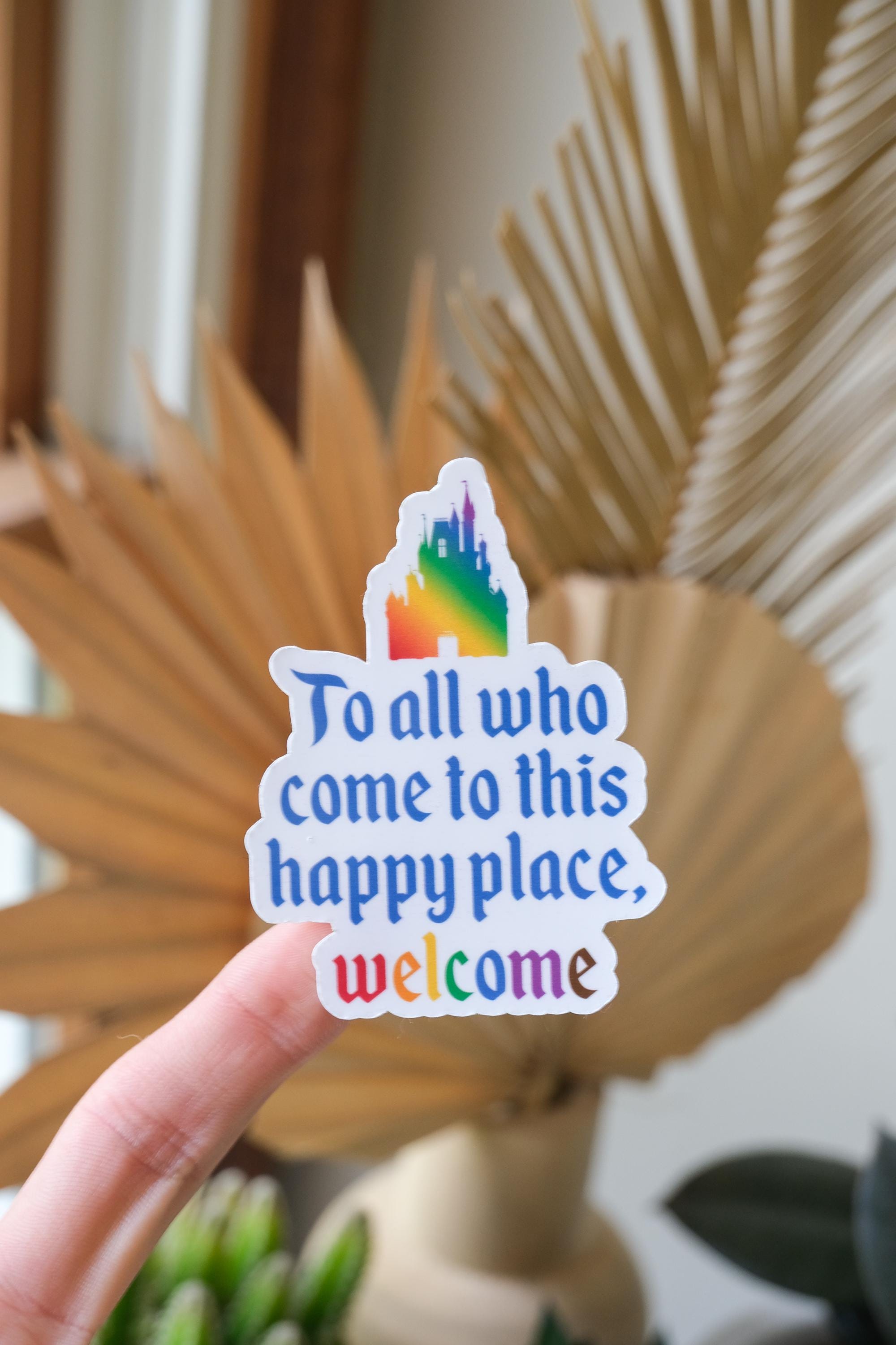 Happy Place Rainbow Welcome Sticker