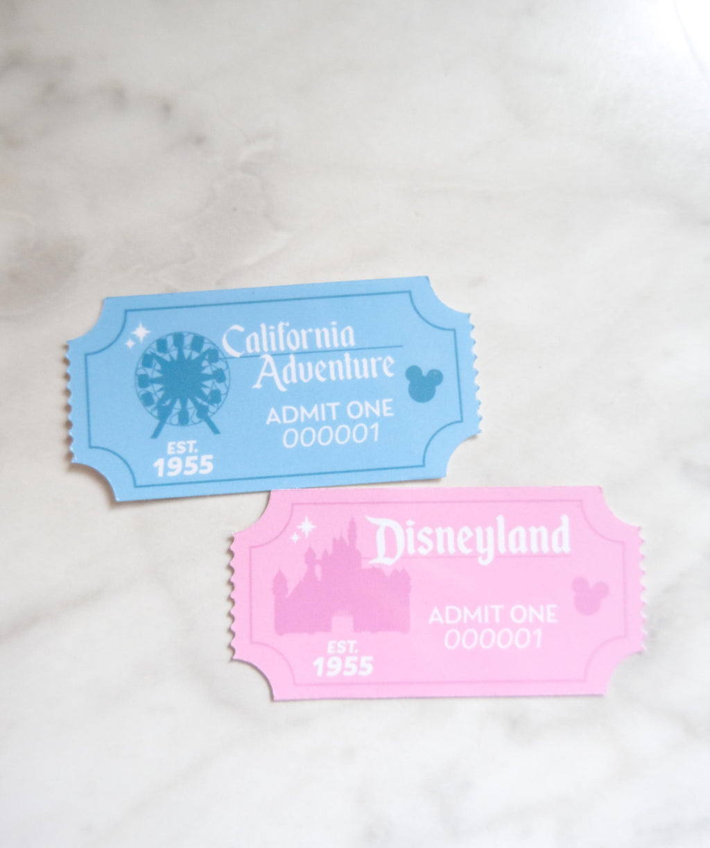 Disneyland Park Ticket Stickers